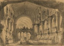 Set design for opera Macbeth by Giuseppe Verdi. Paris, Théâtre-Lyrique, 21.04.1865, 1865