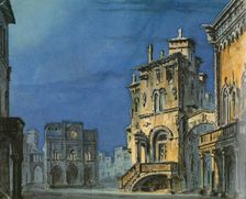 Set design for opera Simon Boccanegra by Giuseppe Verdi, 1881