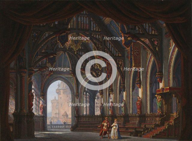 Set design for Opera Tannhäuser by Richard Wagner. Paris, Théâtre de l'Opéra-Le Peletier, 13.03.1861