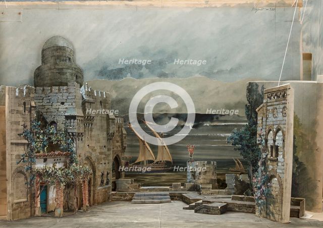 Set design for the Opera Otello by Giuseppe Verdi, Paris, Théâtre national de l'Opéra, 12.10.1894, 1