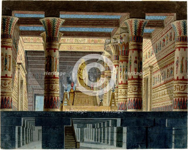 Set design for the Opera Aida by Giuseppe Verdi, 1872. Creator: Magnani, Girolamo (1815-1889).