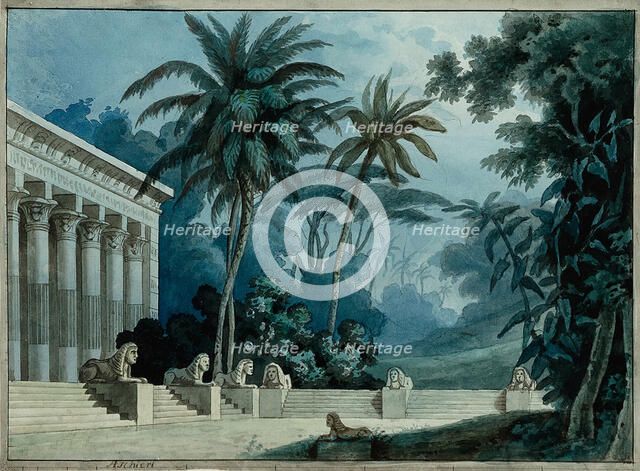 Set design for the Opera Aida by Giuseppe Verdi, Teatro alla Scala, c1872. Creator: Magnani, Girolamo (1815-1889).