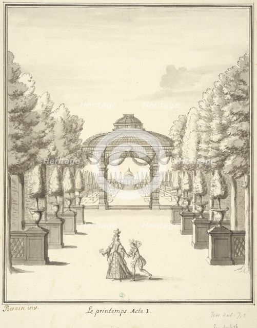 Set design for the opera-ballet Les Saisons by Pascal Collasse, between 1693 and 1697. Creator: Jean Berain.