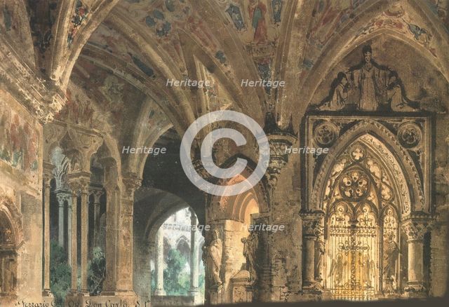 Set design for the Opera Don Carlos by Giuseppe Verdi. Milano, Teatro alla Scala, 1878.