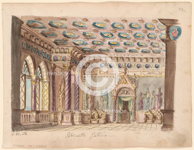 Set design for the Opera Ernani by Giuseppe Verdi.