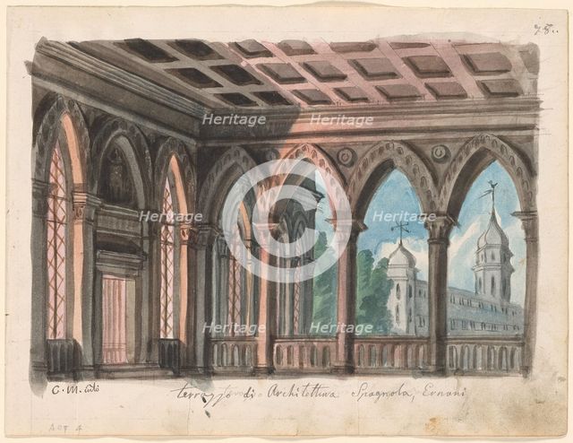 Set design for the Opera Ernani by Giuseppe Verdi.