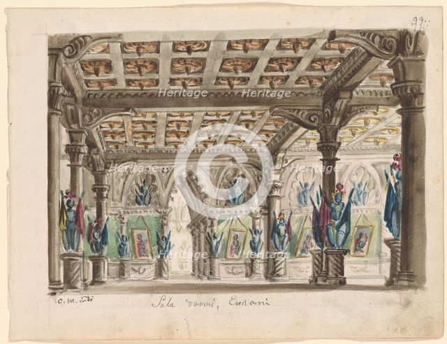 Set design for the Opera Ernani by Giuseppe Verdi.