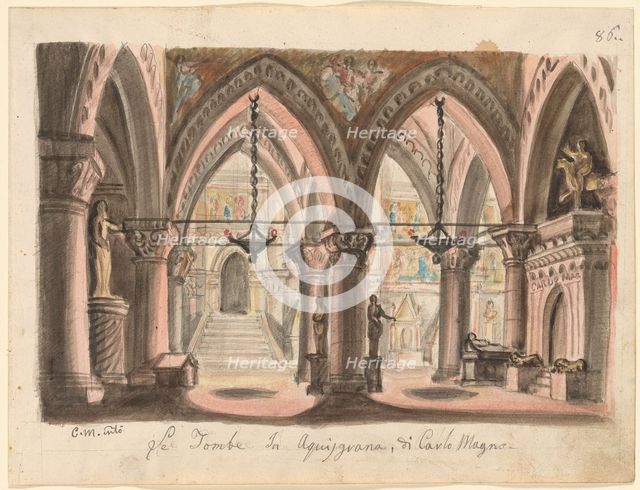 Set design for the Opera Ernani by Giuseppe Verdi.