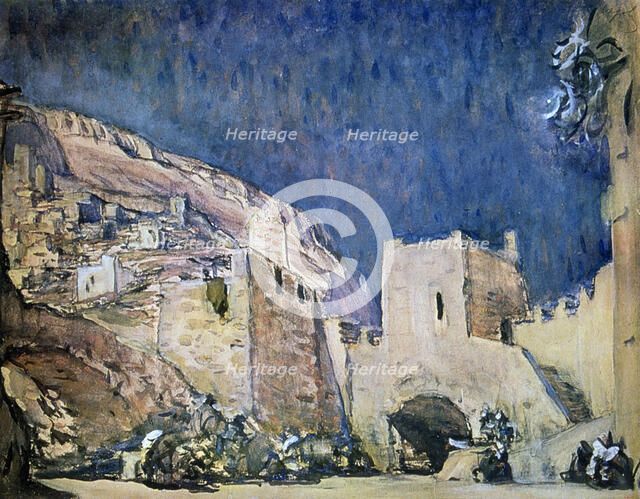 Set design for the Opera Judith by Alexander Serov, 1907. Artist: Valentin Serov