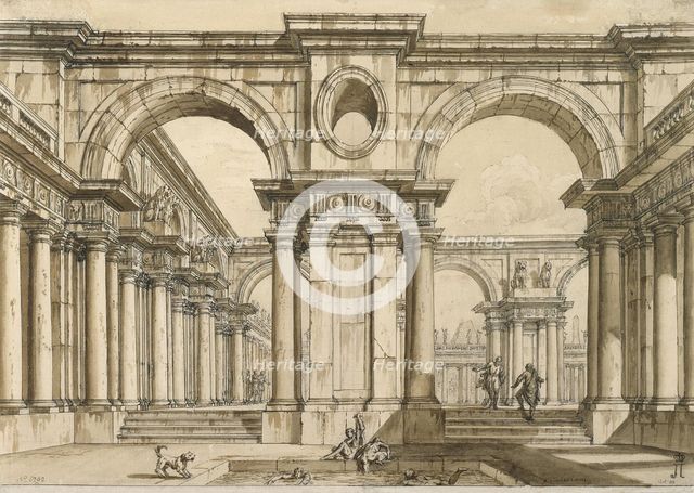 Set design for the Opera La clemenza di Tito (The Clemency of Titus) by Wolfgang Amadeus Mozart, 18t