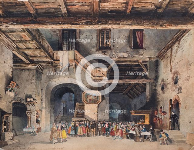 Set design for the Opera La forza del destino by Giuseppe Verdi. Creator: Ferrario, Carlo (1833-1907).