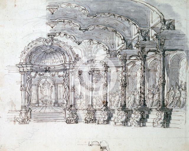 Set design for the opera 'Proserpine', c1680. Artist: Jean Berain