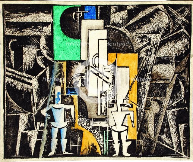 Set design for the opera Victory over the sun after A. Kruchenykh, 1920.