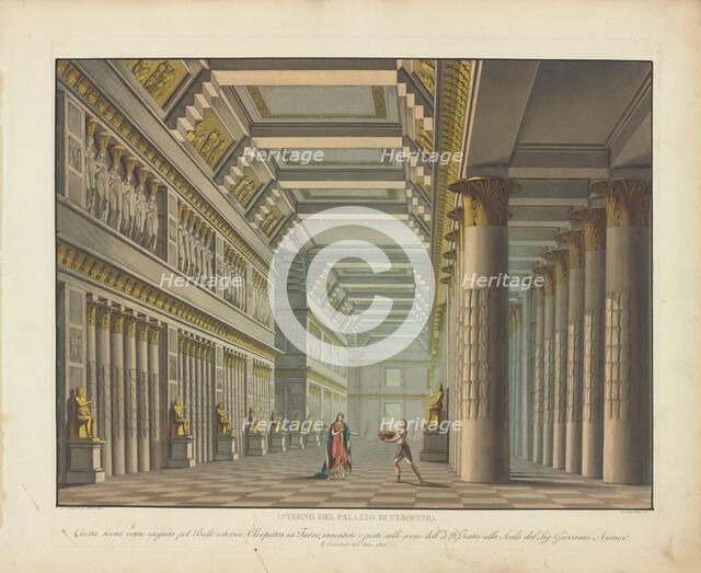 Set design for the ballet "Cleopatra in Tarso" by Jean-Pierre Aumer, at Teatro alla Scala, 1821, 182 Creator: Sanquirico, Alessandro (1777-1849).