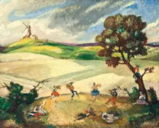 Set design for the ballet La Fille mal gardée (The Wayward Daughter) by J. Dauberval