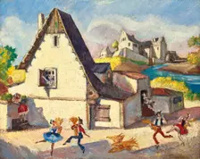 Set design for the ballet La Fille mal gardée (The Wayward Daughter) by J. Dauberval