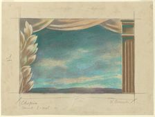 Set design for the "Chopin Concerto" ballet by Bronislava Nijinska, 1937. Creator: Waclaw Borowski