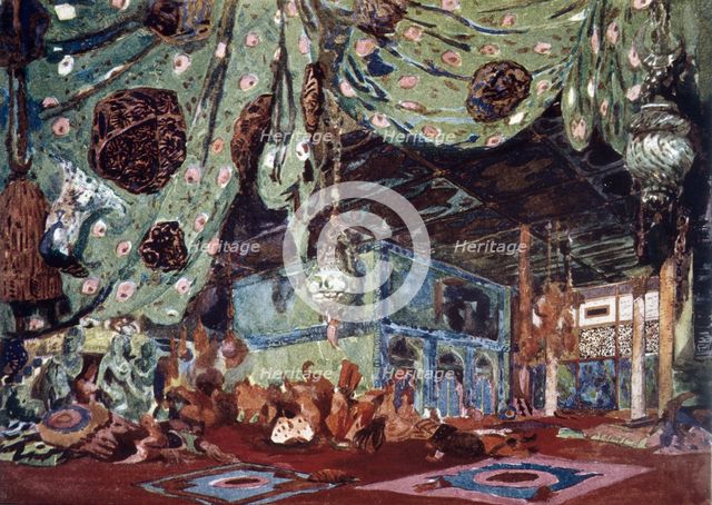 Set design for the play 'Scheherazade', 1935. Creator: Bakst, Leon (1866-1924).