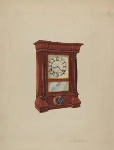 Seth Thomas Clock, c. 1937. Creator: Arthur Matthews