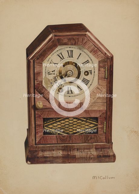 Seth Thomas Clock (?), c. 1940. Creator: J. Herman McCollum.