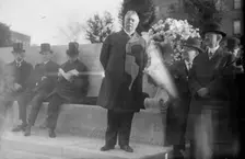 Seth Low at Straus Memorial, 1915. Creator: Bain News Service