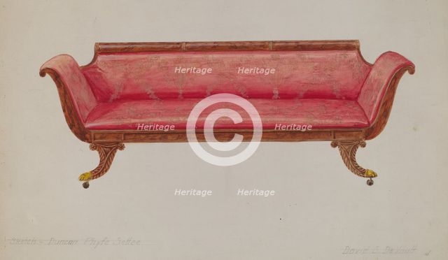 Settee, 1935/1942. Creator: David S De Vault.