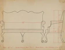 Settee, 1936. Creator: John Dieterich