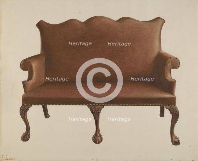 Settee, 1941. Creator: Rolland Livingstone.