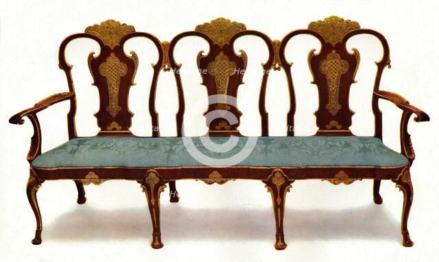 'Settee of Walnut and Gesso', (1930). Creator: Unknown.