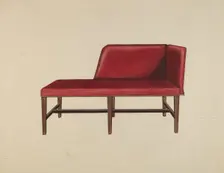 Settee or Chaise Lounge, c. 1939. Creator: Lillian Causey