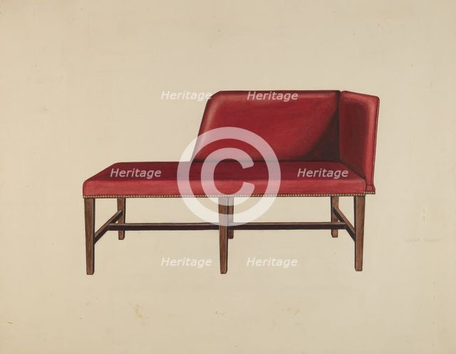 Settee or Chaise Lounge, c. 1939. Creator: Lillian Causey.