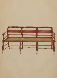 Settee or Hall Seat, c. 1936. Creator: Henry Meyers