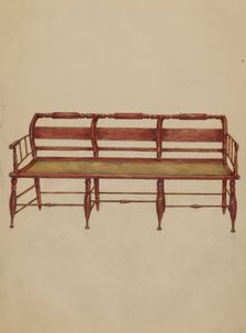 Settee or Hall Seat, c. 1936. Creator: Henry Meyers