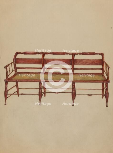 Settee or Hall Seat, c. 1936. Creator: Henry Meyers.