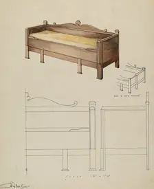 Settee and Folding Bed, 1935/1942. Creator: Kurt Melzer