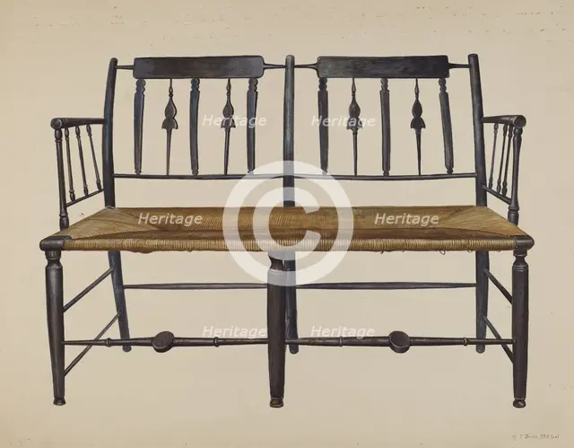 Settee, c. 1942. Creator: Amos C. Brinton.