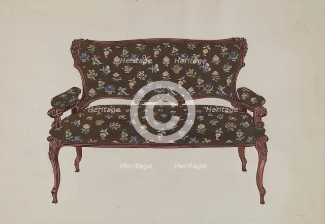 Settee, c. 1936. Creator: Florence Huston.