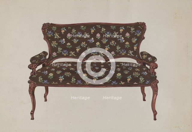 Settee, c. 1936. Creator: Florence Huston.