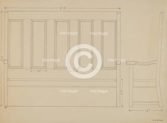 Settee, c. 1936. Creator: Harry Eisman.