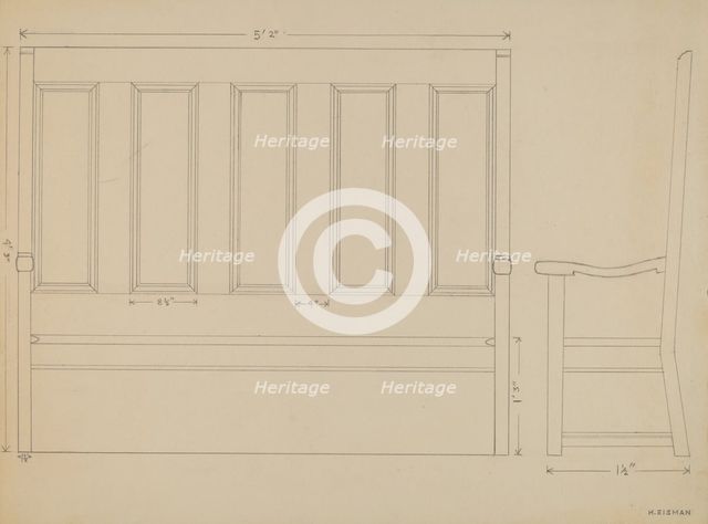 Settee, c. 1936. Creator: Harry Eisman.