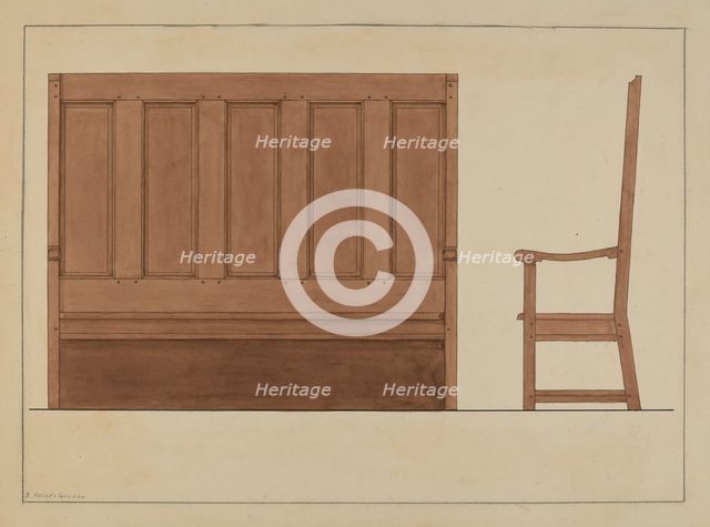 Settee, c. 1936. Creator: Holst-Grubbe, B..