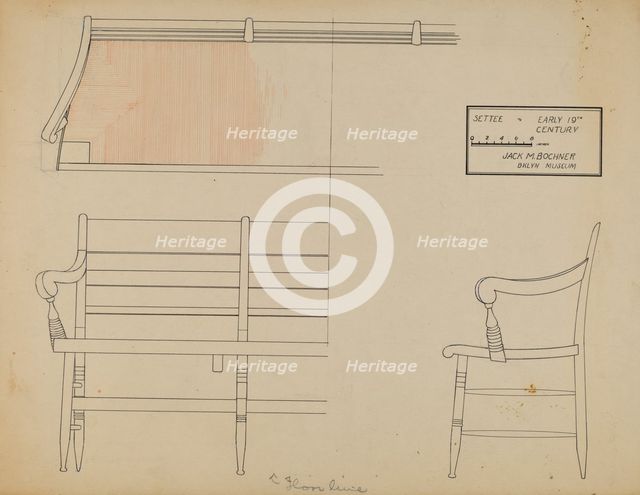 Settee, c. 1936. Creator: Jack Bochner.