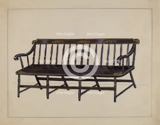 Settee, c. 1936. Creator: Katherine Hastings.