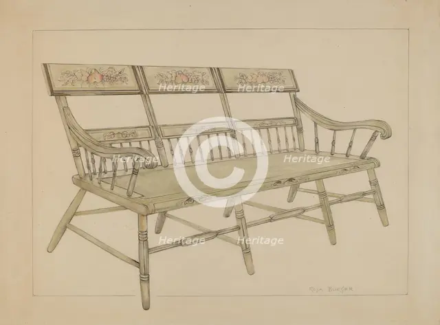 Settee, c. 1936. Creator: Rosa Burger.