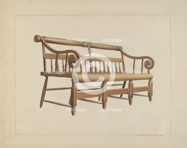 Settee, c. 1938. Creator: Vincent P. Rosel.