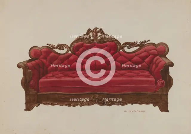 Settee (Eagle), c. 1940. Creator: Henry Moran.