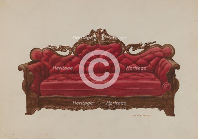 Settee (Eagle), c. 1940. Creator: Henry Moran.