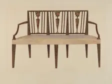 Settee--Sheraton Style, c. 1939. Creator: Charles Henning