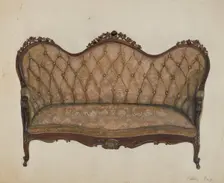 Settee-Sofa, c. 1937. Creator: Edna C. Rex