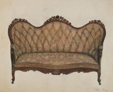 Settee-Sofa, c. 1937. Creator: Edna C. Rex